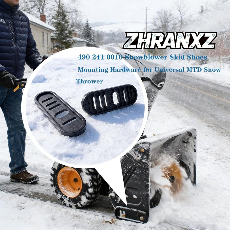ZHRANXZ 490-241-0010 أحذية انزلاق آلة الثلج (عبوة 2) مع الأجهزة - تناسب عالمي لآلات الثلج MTD Troy-Bilt Yard Machines 2/3 مراحل (تحل محل MTD 490-241-0010) - Image 3